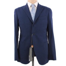 Boglioli NWT Wool K Jacket Sport Coat Size 48R US 38R in Blue/Black Micro Check