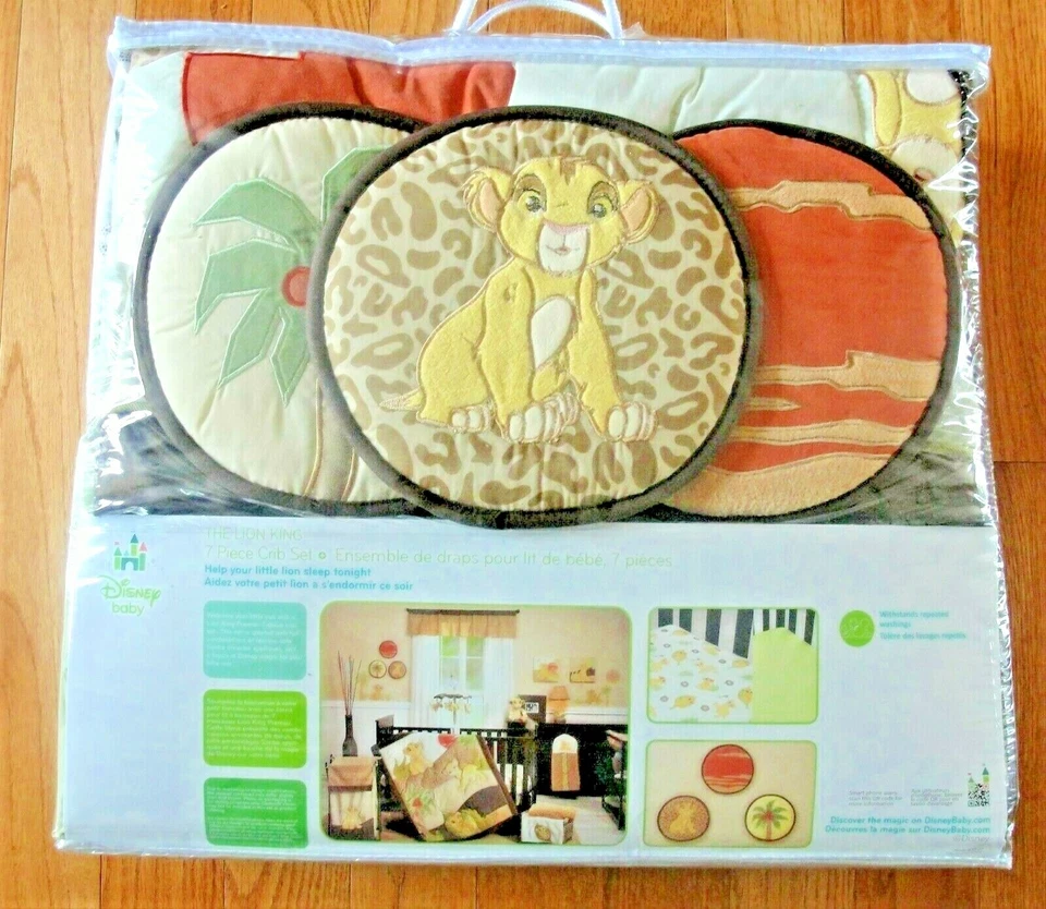 Juego de ropa de cama para cuna Disney Baby 7 pc THE LION KING Simba BRU Exclusive NUEVO NIP Foto 2 de 4