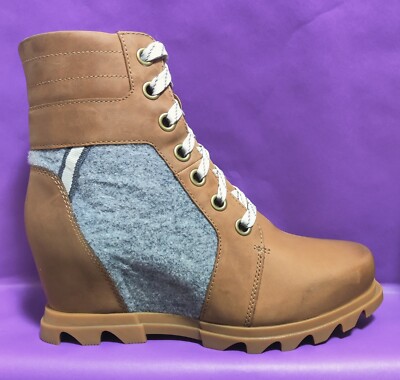 Sorel Joan of Arctic Wedge III Lexie Lace Up Boots, Size 9, Taffy