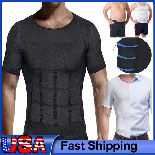 US Gynecomastia Compression Shirt Slimming Men Shapewear to Hide Man Boobs Moobs - Picture 1 of 46