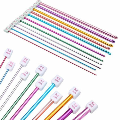 11 Pcs 10.6" Aluminum TUNISIAN AFGHAN Crochet Hook Knit Needles Set 2-8mm New UK - Picture 9 of 12
