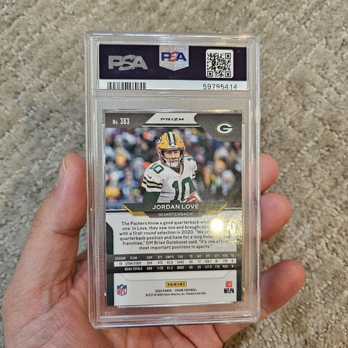 2020 Panini Prizm Jordan Love RC Rookie #363 Silver Prizm PSA 9 Green Bay Packer - Picture 3 of 3