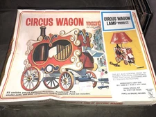 Vintage 1971 Craft Master Circus Wagon Wooden Model Kit W/Wagon Lamp #50127 NIB