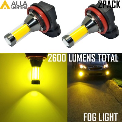Alla Lighting 2x H16 Car LED Fog Driving Light Bulb Golden Yellow Replacement VS