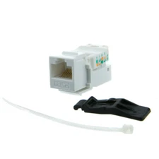 Cat5e Keystone Jack, White, Toolless, RJ45 Female 110 Punch Down 311-120WH