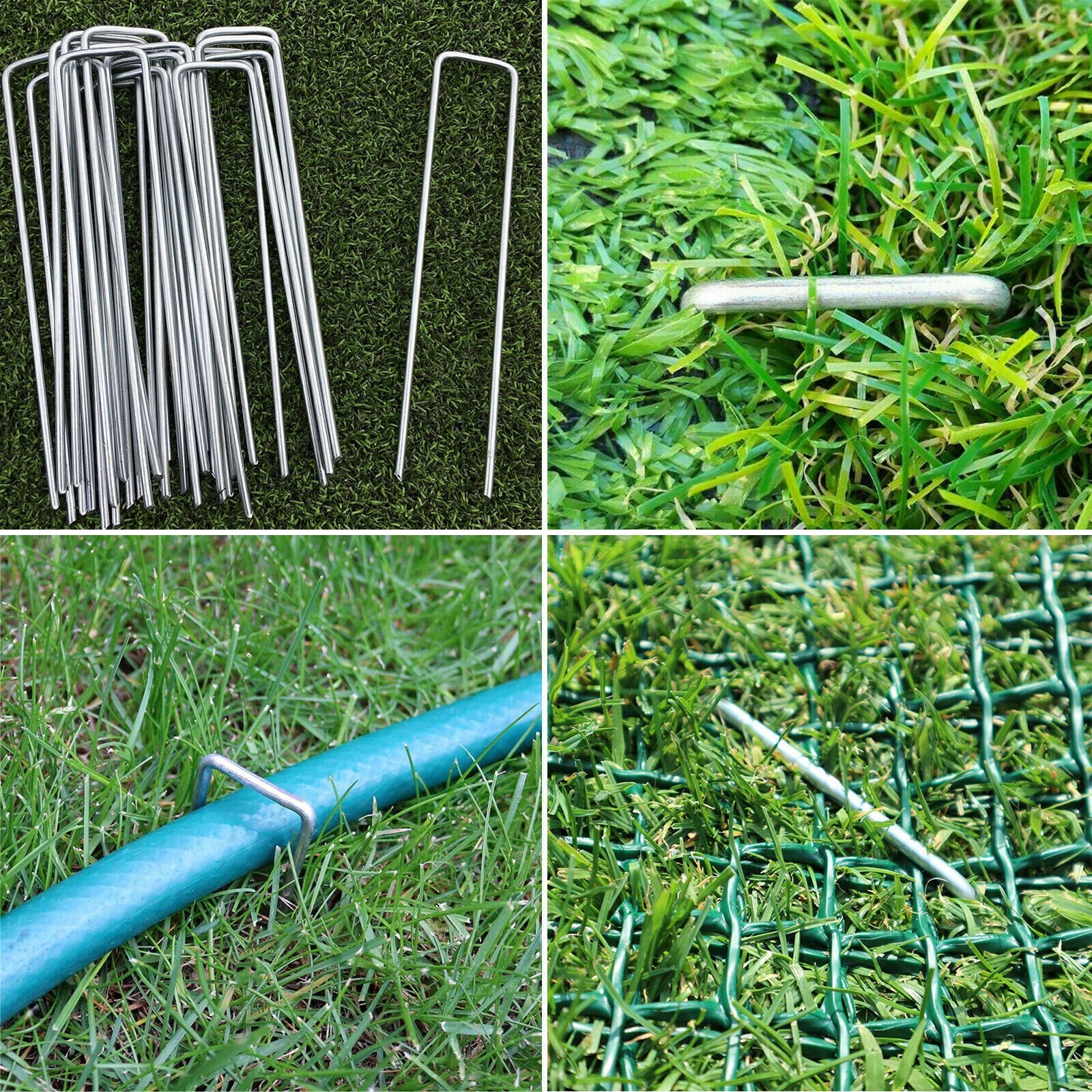 50x Galvanised U Pins Weed Control Fabric Pegs Garden Turf Securing Membrane UK eBay