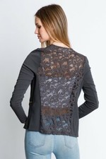 *sale* Lace Back Charcoal Jacket