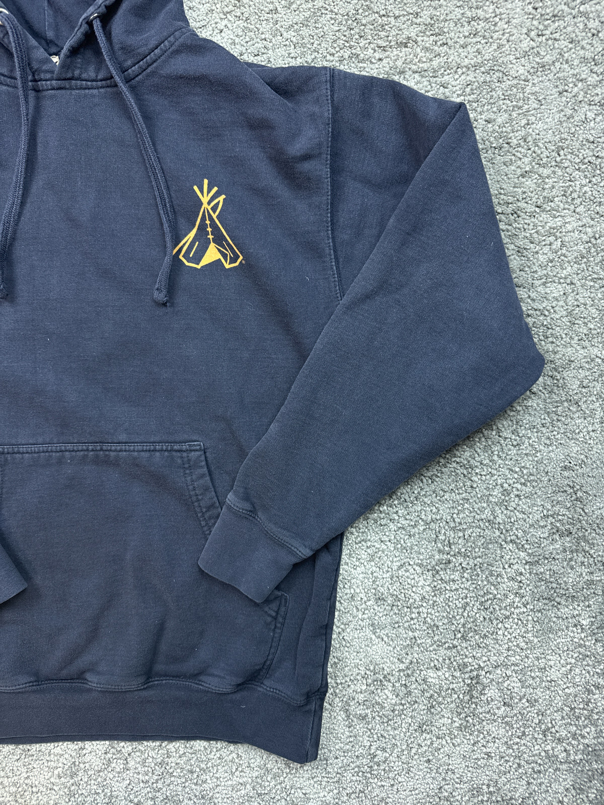 Pendelton Hoodie Medium Blue Diamond Logo Sweatshirt Teepee Campsite Pullover