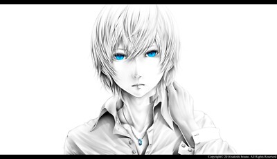 Anime selective coloring necklace simple background aqua CCG Gaming Mat Desk