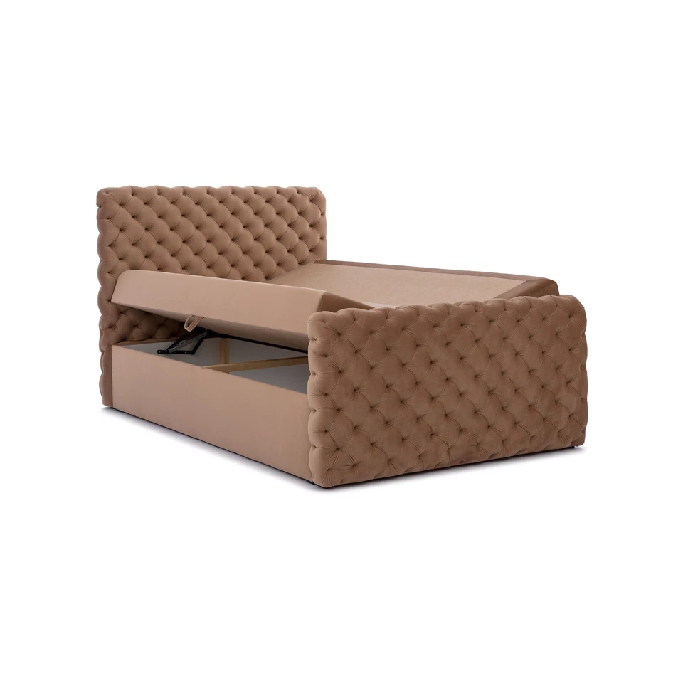 Boxspringbett Chesterfield-Lux Hotelbett Mit Zwei Bettkasten Kontinentales Bett - Bild 2 von 4