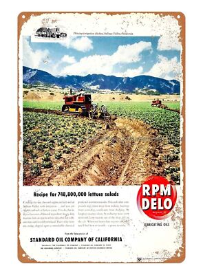 outdoor art online 1950 RPM Delo Motor Tractor Lettuce Plow metal tin sign