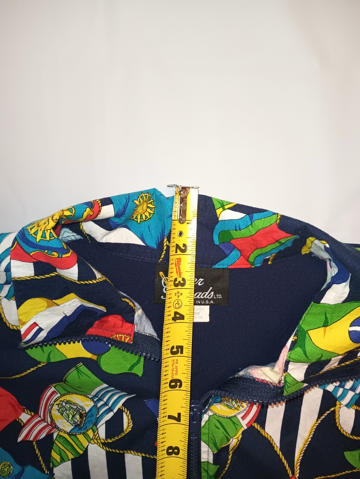 Vintage Silver Threads Multi Flags lightweight Ja… - image 14