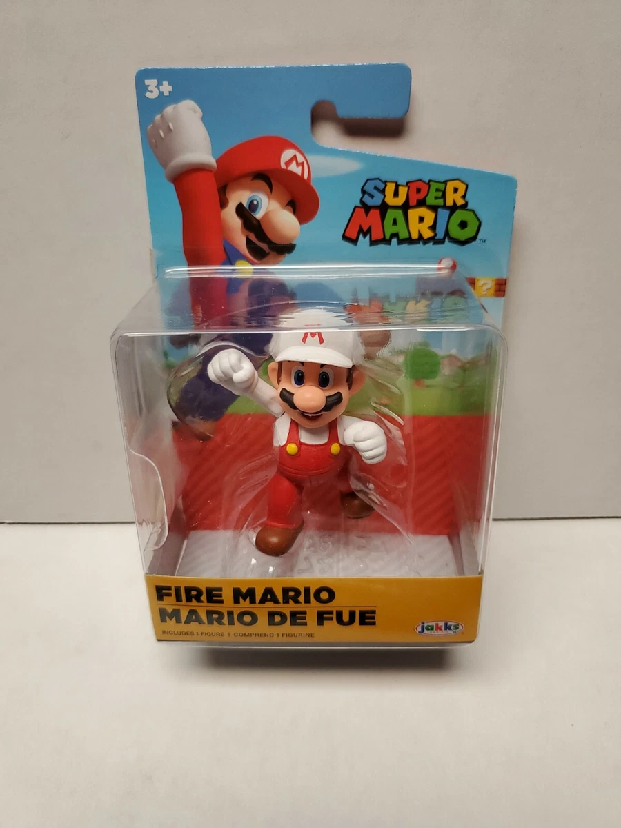 New Mint Super Mario Bros Fire Mario 2.5 inch Figurine Jakks Pacific