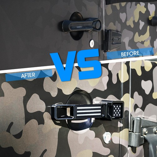Exterior Outer Door Handles FLAG Set for 2007-2018 Jeep Wrangler JK 4 Door - Picture 3 of 7