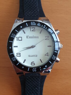 Neue Herrenuhr Kanima Quarz Kunststoffarmband 4,5 cm Batterie zum Wechseln