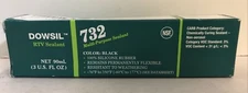 DOWSIL RTV Multi-Purpose Sealant 732 100% Black Silicone Rubber ~ 3 OZ 90ML