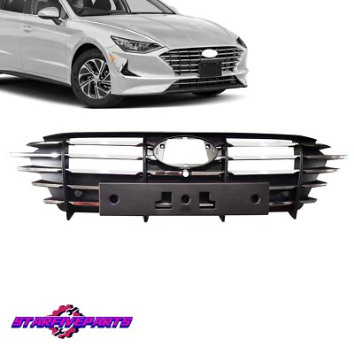 Fits Hyundai Sonata Hybrid 20-23 Front Grille Chrome With Camera Hole Radar Hole