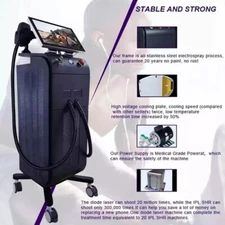 110V Diode Laser Hair Removal Machine Body Legs Skin Rejuvenation 1064 755 808nm