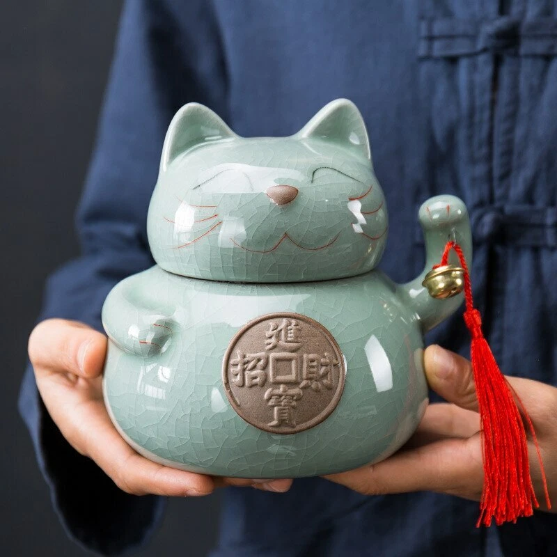 Ceramic Lucky Cat Tea Caddy Sealed Cans Food Container Candy Snacks Storage Tank
Opens in a new wind