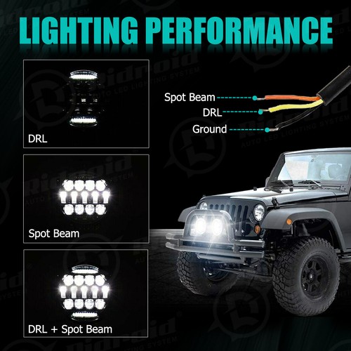 Barra de luz LED redonda de 7" pulgadas punto inundación DRL conducción niebla ATV SUV camión todoterreno - Imagen 8 de 15