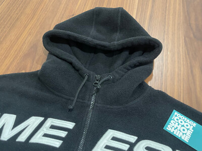 2019 SUPREME POLARTEC HALF ZIP HOODED FLEECE SWEATSHIRT BLACK
