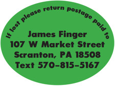 5,000 custom printed oval labels 3" x 4" business paper stickers, on rolls