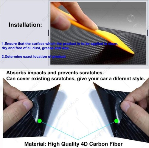 4D Carbon Fiber Car Scuff Plate Door Sill Cover Panel Step Protector Accessories - Picture 7 of 12
