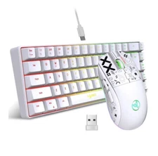 HXSJ Wired K68 RGB 60% Gaming Membrane Keyboard & 2.4G Wireless RGB Gaming Mouse