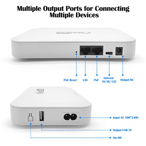 Uninterruptible POE Li-ion Battery 10-20AH Output DC 5V 9V 12V USB 5V 2A POE 24V - Picture 5 of 24