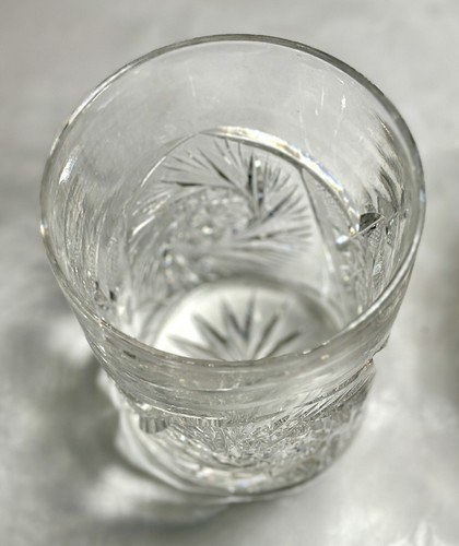 Set of Two (2) 3-3/4” American Brilliant Cut Crystal Tumbler Glasses - Picture 3 of 9
