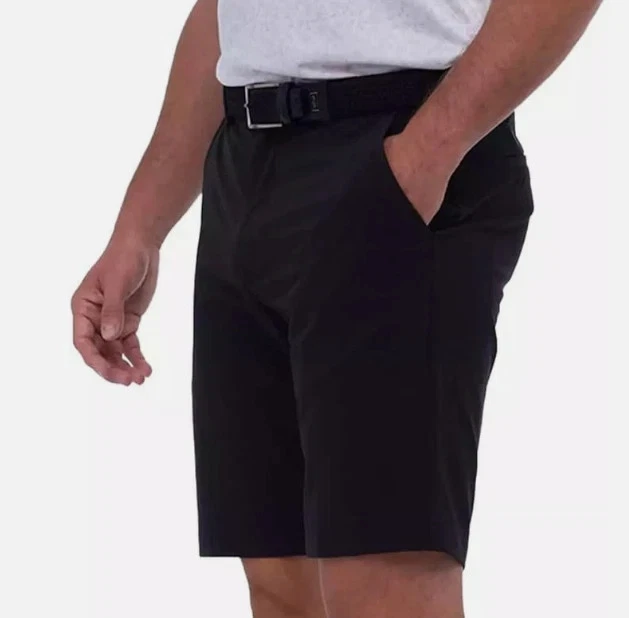 Greg Norman Black 4-Way Stretch Shark Logo Golf Casual Shorts Ins 8.5" Waist 36"
Opens in a new wind