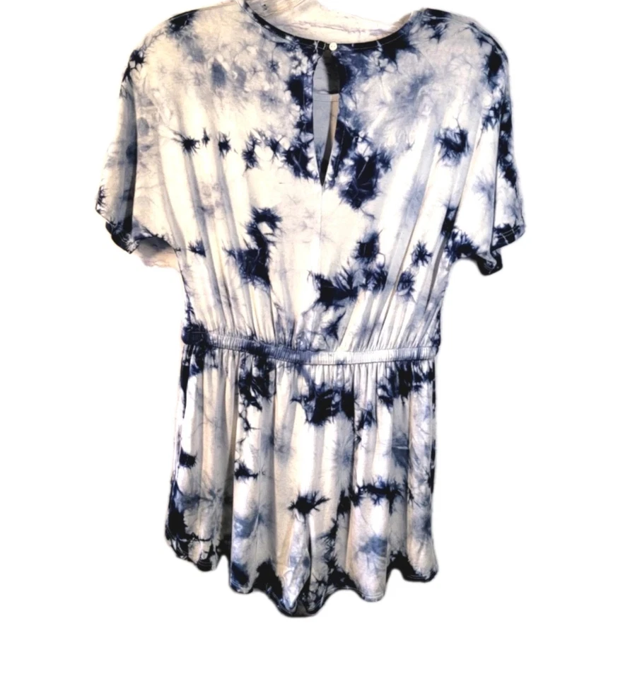 Pantalones Cortos Nordstrom Tie Dye Mameluco Talla L Azul Blanco Cómodo Suave Vaca Viaje Verano Foto 2 de 4