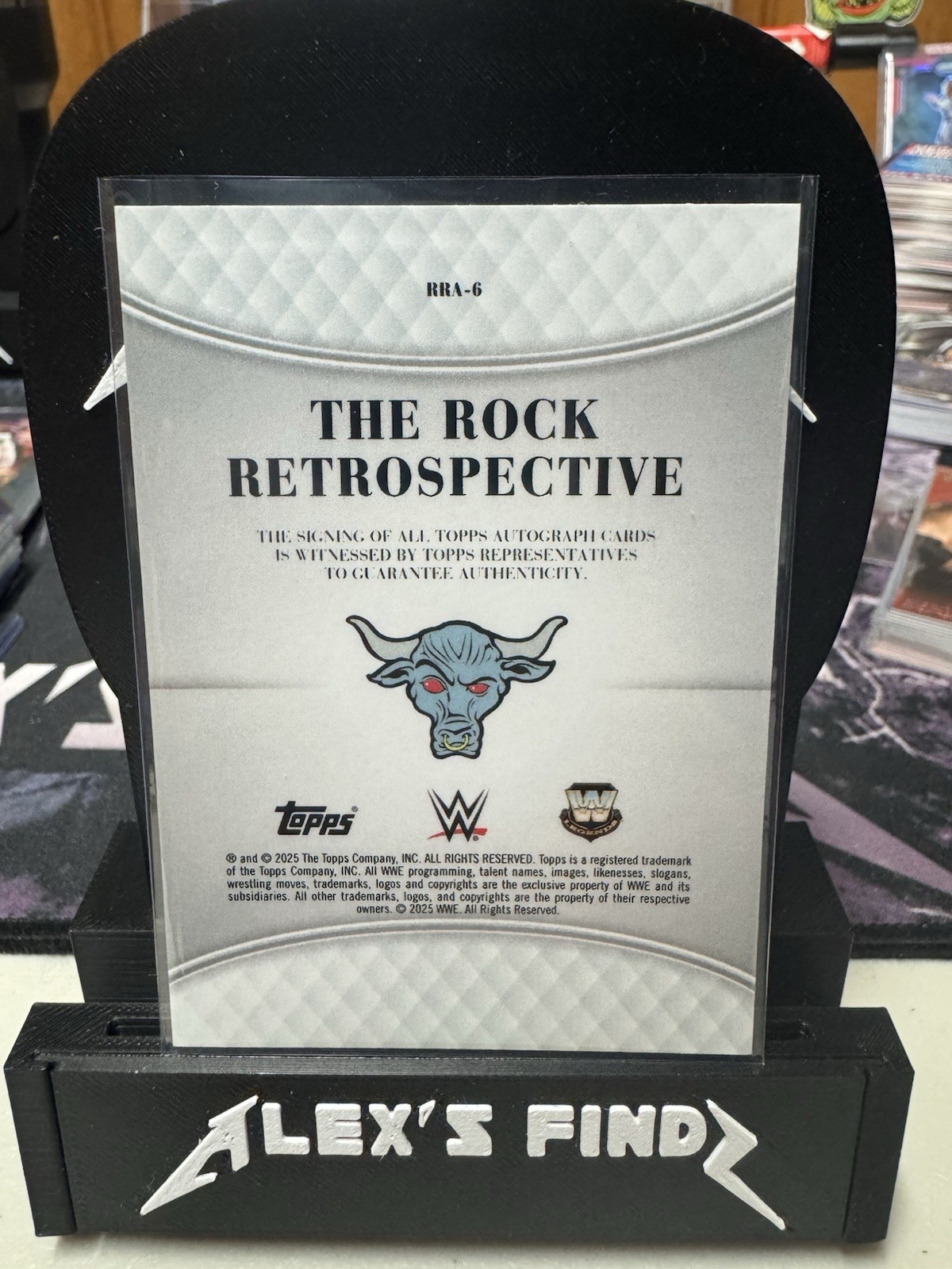 THE ROCK 2025 TOPPS ROYALTY WWE #RRA-6 DWAYNE JOHNSON RETROSPECTIVE AUTO view 2