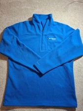 Columbia Titanium Omni-wick Blue Long Sleeved Men's Pullover Sweatshirt 1/2 Zip