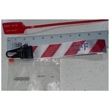 OFF-WHITE Keychain Lanyard W/ Industrial Clasp Red/ Silver Same Day Shipping