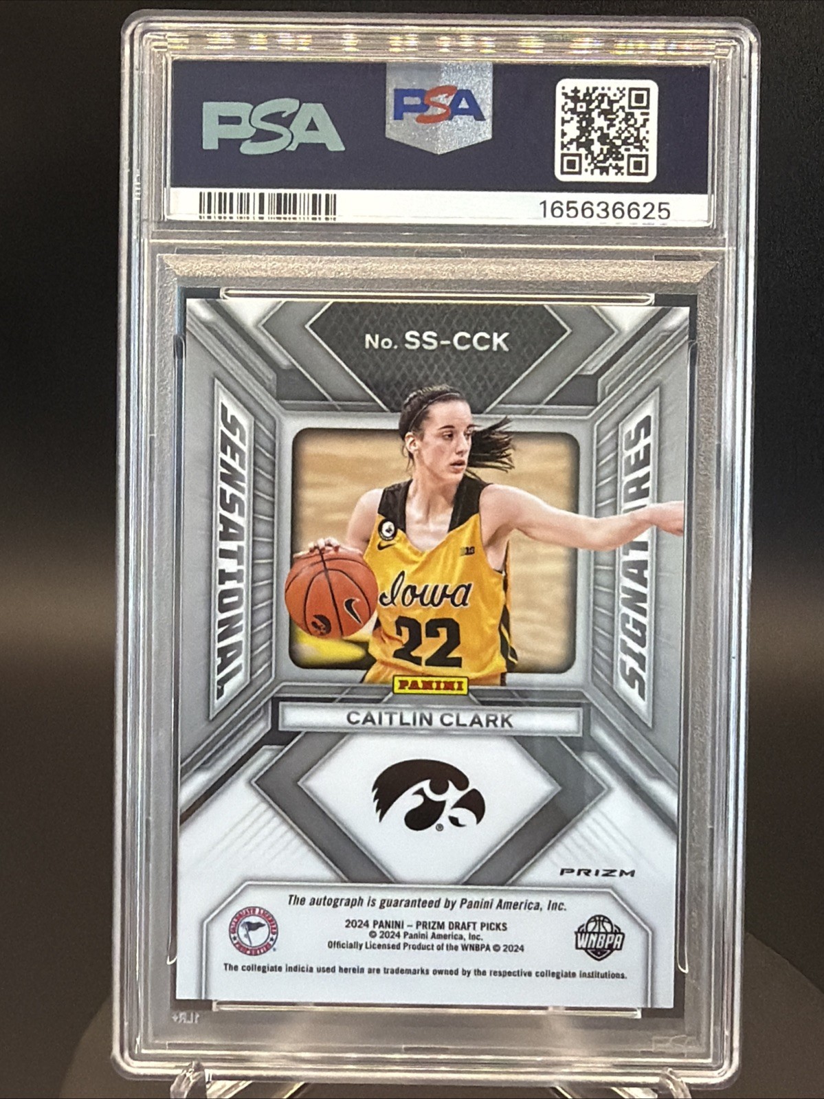 2024 Prizm Draft Picks Caitlin Clark Sensational Signatures Silver Auto PSA 10 view 3