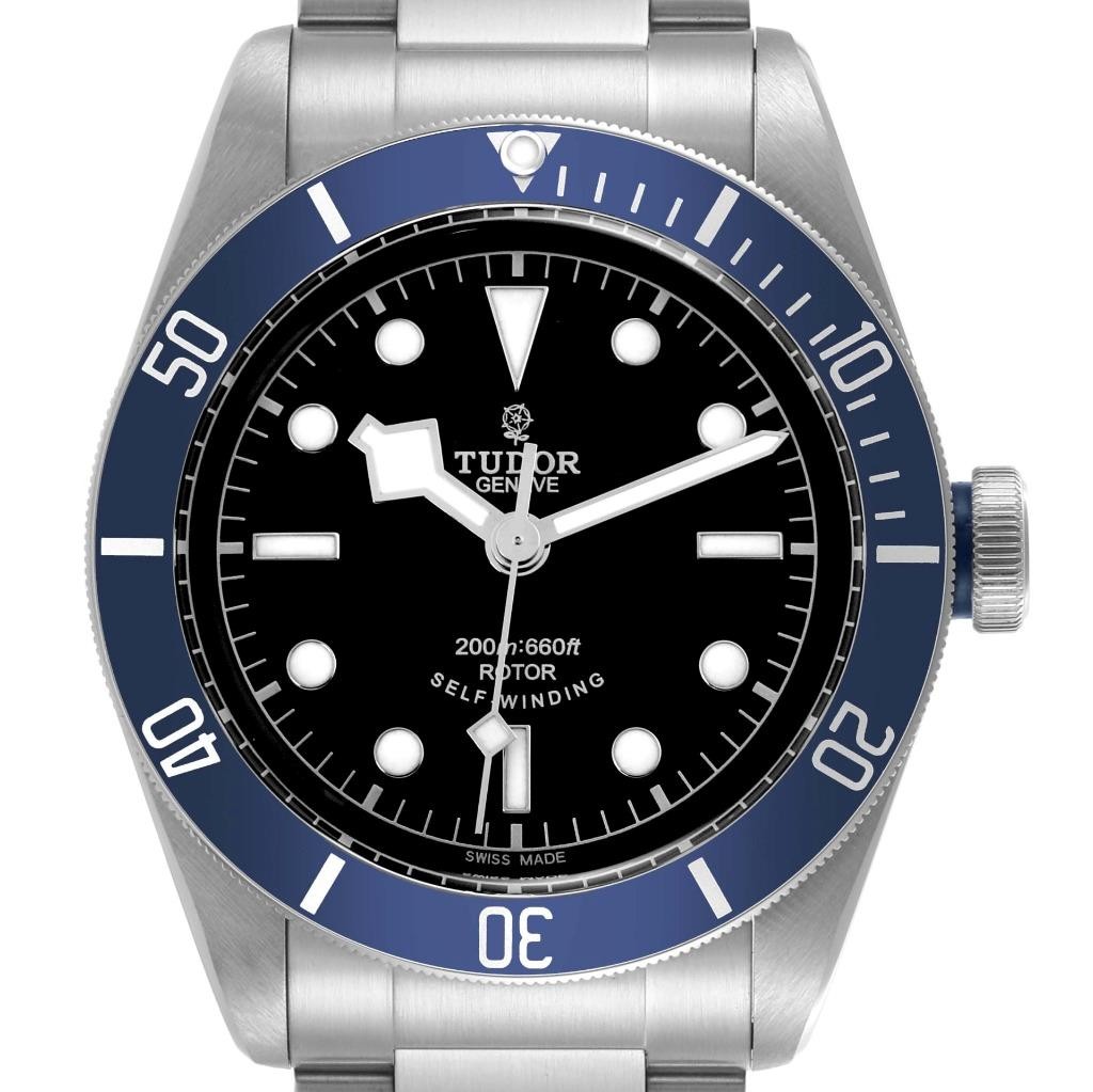 Tudor Heritage Black Bay Blue Bezel Mens Watch 79220B with Box & Card