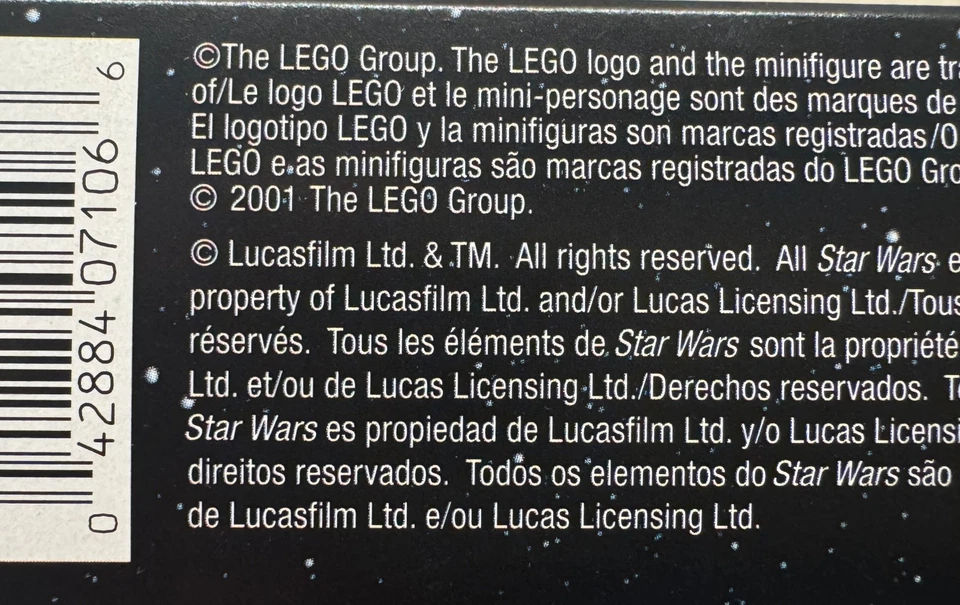HOT! Lego # 7106 - Droid Escape (ANH) (2001) (44 pcs) (Figs: R2-D2, C-3PO) MISB - Image 4 of 4