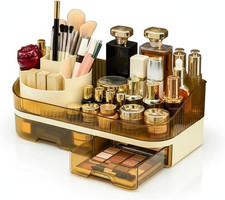 Makeup Organizer with Dual Drawers - Large Capacity Countertop Cosmetic Storage