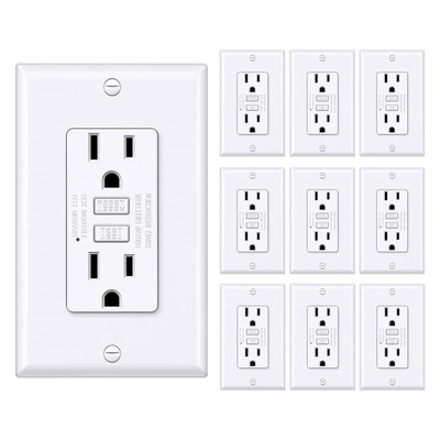 GFCI Outlet 15 Amp with Super Slim Design, GFI Electrical Outlet with LED Ind...