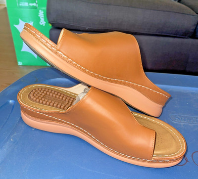 Women's Aomigoct Wedge Ortho Shoes Sandals Cushion FootBed Brown Sz 11.5 45