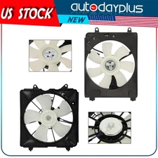 AC Condenser and Radiator Cooling Fan Assembly For 2006 2007-2011 Honda Civic