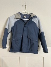 REI Co op Timber Mountain Ski Insulated Jacket Girls 8 Blue White Fleece Lined