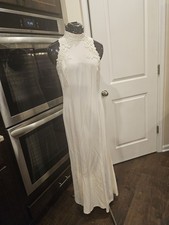 Vintage Off White Creme Lace Scott Mcclintock Long Gown Dress 8