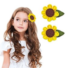 Sunflower Hair Clips for Women Sunflower Hair Accessories Yellow Thin Hair Ba...