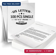 100 Sheets Thermal Printer Paper 8.5 X 11 Inch Us Letter Size Thermal Paper