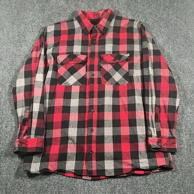 Vintage Five Brother Men's Flannel Shirt Buffalo Plaid Tallman XL Shacket
