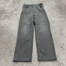 Levi's Ribcage Straight Ankle Denim Jeans Womens 28x27 Washed Gray Button Fly