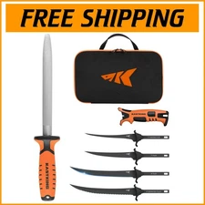 Versatile 4-Blade Fillet Knife Set - Includes Sharpener & Water-Resistant Case
