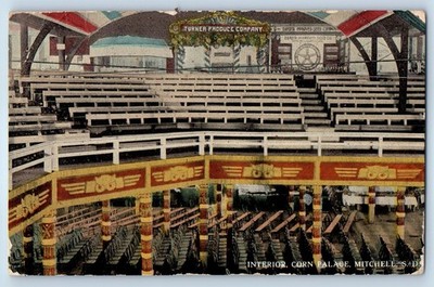c1914 Mitchell South Dakota SD Vintage Postcard Interior View Corn Palace Posted